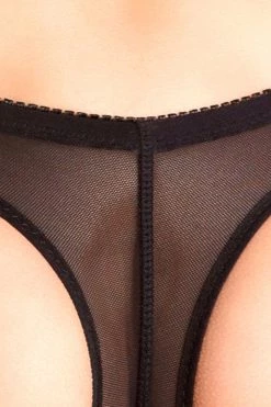 Rene Rofe Open Butt Spanking Boyshort - Black BDSM Lingerie