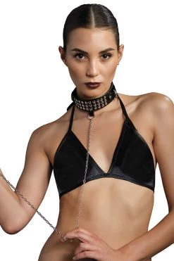 Leg Avenue Bondage Collar With Leash BDSM Lingerie