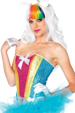 Leg Avenue Rainbow Sequin Corset Corset Lingerie
