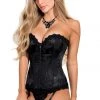 Shirley Of Hollywood Lingerie Black Tapestry & Venice Lace Corset
