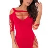 Rene Rofe Steamy Fantasies Red Body Stocking Dress Bodystocking Lingerie
