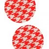 GE Apparel Red & White Houndstooth Circle Nipple Pasties Accessories