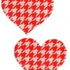 GE Apparel Red & White Houndstooth Heart Nipple Pasties Accessories 2 GE Apparel Red & White Houndstooth Heart Nipple Pasties Accessories