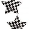 GE Apparel Black & White Houndstooth Star Nipple Pasties 2 GE Apparel Black & White Houndstooth Star Nipple Pasties