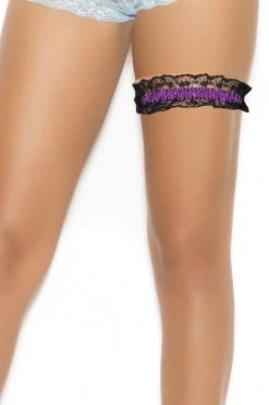 Elegant Moments Dark Purple Lace Leg Garter Dancewear