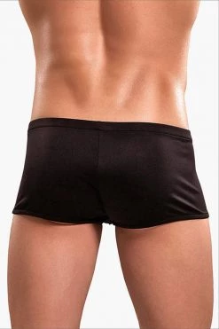 Magic Silk Black Nylon Spandex Zipper Short Lingerie