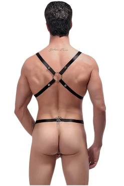 Magic Silk Black Harness Rip Of Harness Set Male Thongs