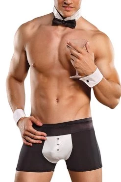 Magic Silk Male Thongs Black Costumes Butt-Ler