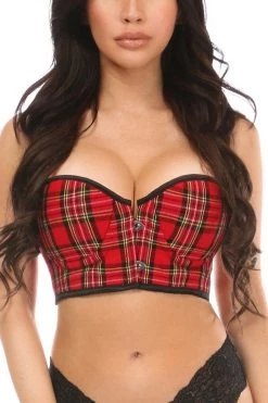 Daisy Corsets Lingerie Lavish Red Plaid Underwire Short Bustier* 8 Daisy Corsets Lingerie Lavish Red Plaid Underwire Short Bustier*