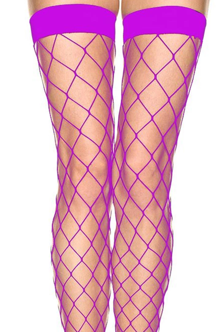 Music Legs Purple Diamond Net Stockings With Wide Bands Fishnet 4 Music Legs Purple Diamond Net Stockings With Wide Bands Fishnet