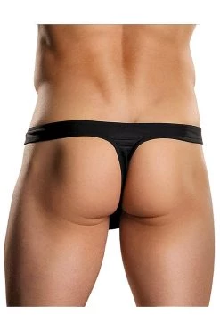 Magic Silk Black Cotton Rib Bong Thong Male Thongs