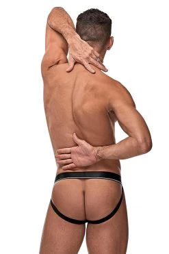 Magic Silk Black Cock Pit Net Cock Ring Jock Male Thongs