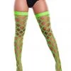 XGEN Fishnet Lingerie Neon Green Lapdance Diamond Net Thigh High