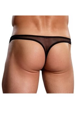 Magic Silk Black Euro Male Mesh Mini Pouch Thong