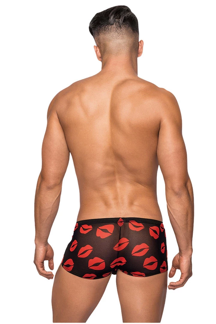 Magic Silk Black Lips Print Mini Short 4 Magic Silk Black Lips Print Mini Short