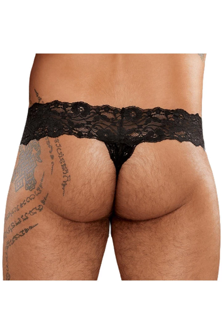 Magic Silk Black Scandal-Lace Micro Thong Pinch Back 4 Magic Silk Black Scandal-Lace Micro Thong Pinch Back