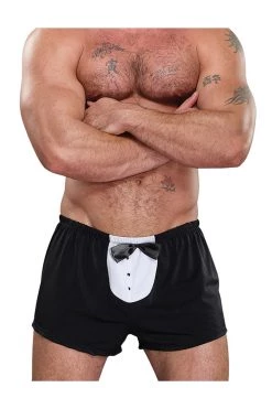 Magic Silk Black Novelty Tuxedo Boxer Lingerie 6 Magic Silk Black Novelty Tuxedo Boxer Lingerie