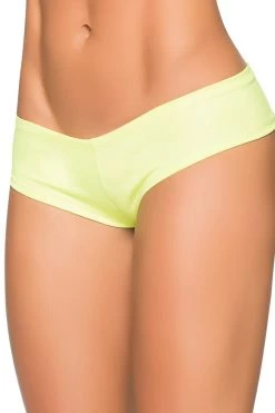 Mapale Wet Look Neon Green Stretch Boyshort Panty
