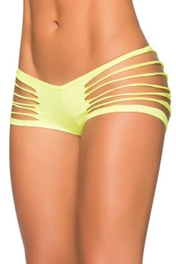 Mapale Lingerie Wet Look Neon Green Slash Panty