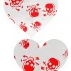 GE Apparel Accessories Red & White Skull Print Heart Nipple Pasties