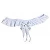 Shirley Of Hollywood Crotchless White Spandex Panty With Polka Dot Bow Lingerie