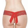 Shirley Of Hollywood Red Crotchless Lace Panty With Back Bow