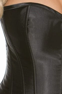 Shirley Of Hollywood Black Satin Corset With Structured Boning