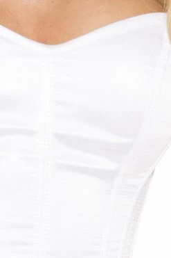 Shirley Of Hollywood White Satin Corset With Structured Boning Lingerie 9 Shirley Of Hollywood White Satin Corset With Structured Boning Lingerie