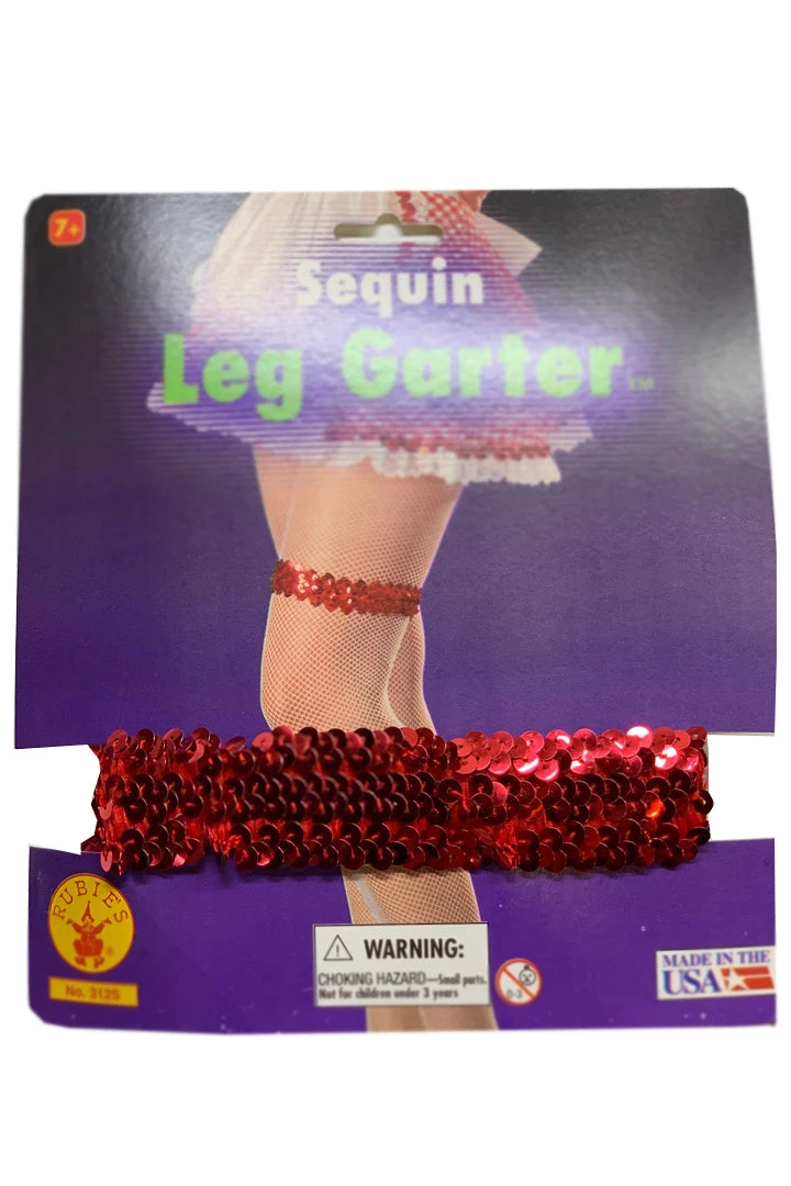 Rubies Red Sequin Leg Garter Dancewear 4 Rubies Red Sequin Leg Garter Dancewear