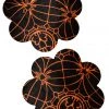 GE Apparel Black & Orange Spider Petal Nipple Pasties