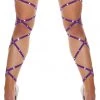 Roma Purple Rhinestone Leg Wraps With Garters Rhinestone Lingerie 1 Roma Purple Rhinestone Leg Wraps With Garters Rhinestone Lingerie