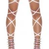 Roma White Rhinestone Leg Wraps With Garters Rhinestone Lingerie 2 Roma White Rhinestone Leg Wraps With Garters Rhinestone Lingerie