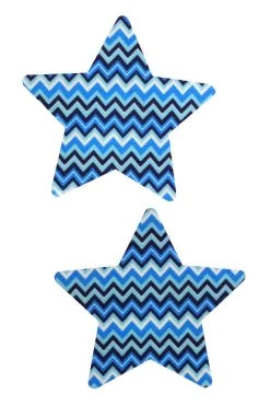 GE Apparel Blue Zig Zag Star Nipple Pasties