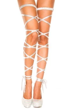 Music Legs Metallic Leg Wrap- Silver