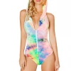 Roma Bodysuit Lingerie Tie Dye Velvet Hooded Romper