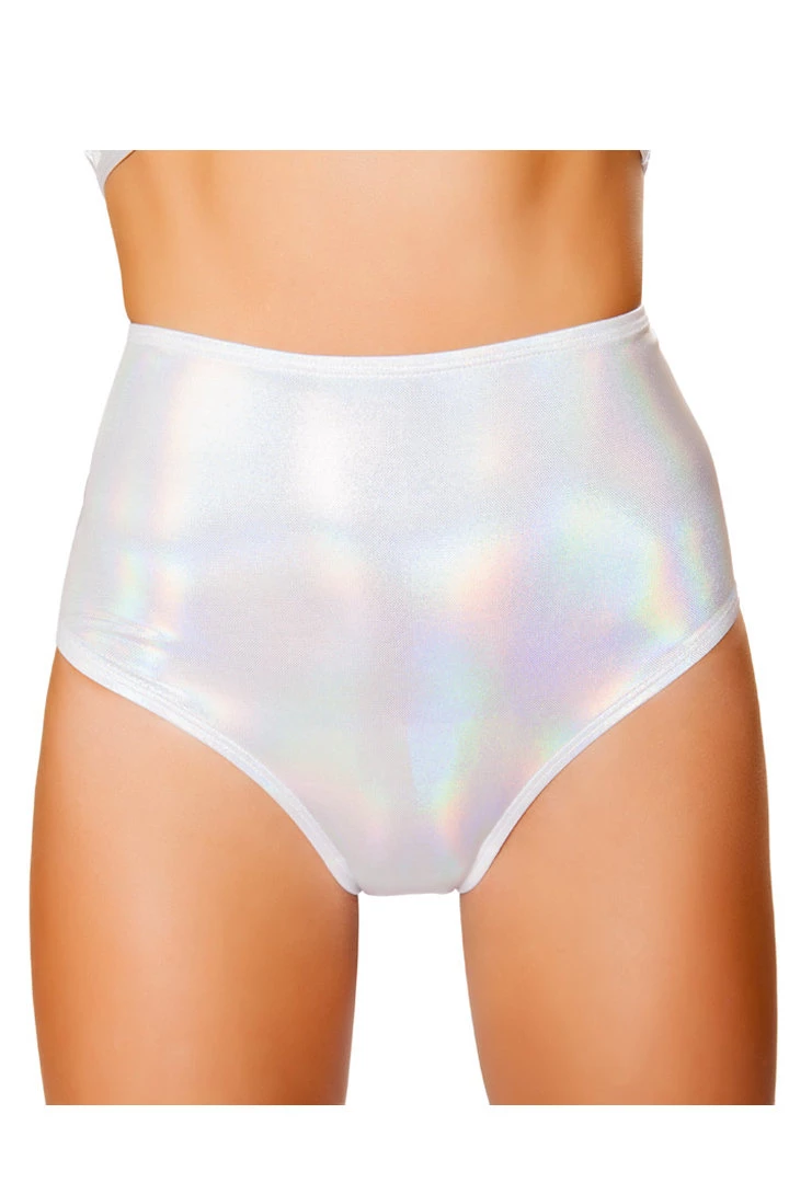 Roma Shimmery White High Waist Shorts 3 Roma Shimmery White High Waist Shorts