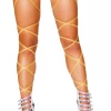 Roma Leg Garters Gold Shimmer Leg Wrap With O-Ring Accent