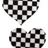 GE Apparel Black & White Checkered Heart Nipple Pasties Accessories