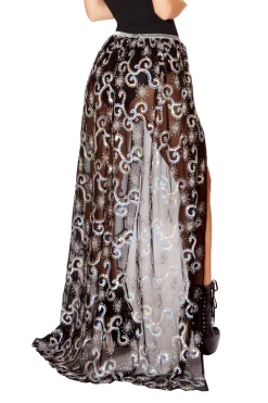 Roma Black Skirt With Silver Cosmos