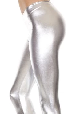 Music Legs Hosiery Silver Metallic Leggings