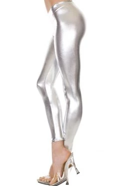 Music Legs Hosiery Silver Metallic Leggings