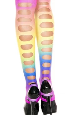 Music Legs Rainbow Cutout Stirrup Leggings