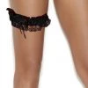 Elegant Moments Black Satin Black Lace Leg Garter