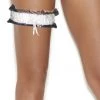 Elegant Moments White Satin Black Lace Leg Garter Dancewear