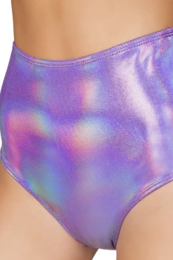 Roma Iridescent Purple High Waist Shorts