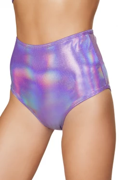 Roma Iridescent Purple High Waist Shorts