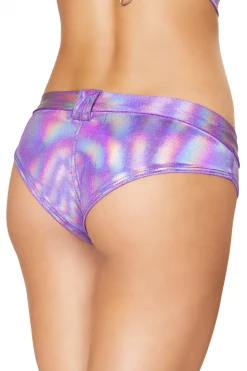 Roma Dancewear Iridescent Purple Booty Shorts With Belt Loops