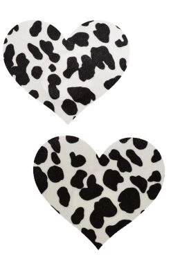 GE Apparel Cow Print Heart Nipple Pasties