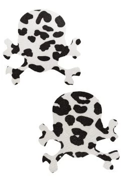 GE Apparel Cow Print Skull Nipple Pasties Accessories