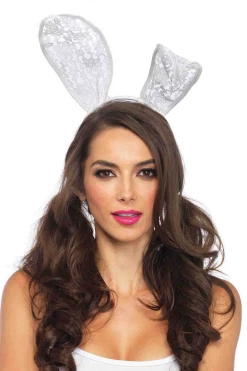 Leg Avenue White Lace Bunny Ears Costume Accessory